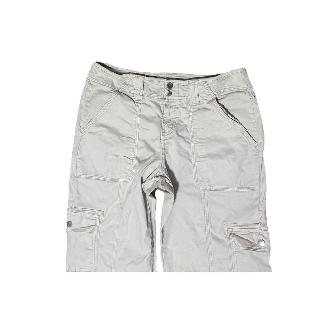 Garage Khaki Cargo Pants Sz 5 Juniors Y2K 2000s Utility Boot Cut Pockets Beige - Picture 2 of 11